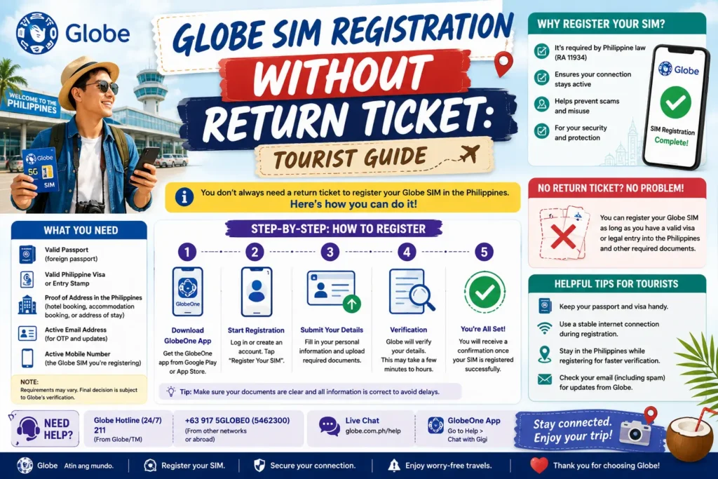 Globe SIM Registration Without Return Ticket: Tourist Guide