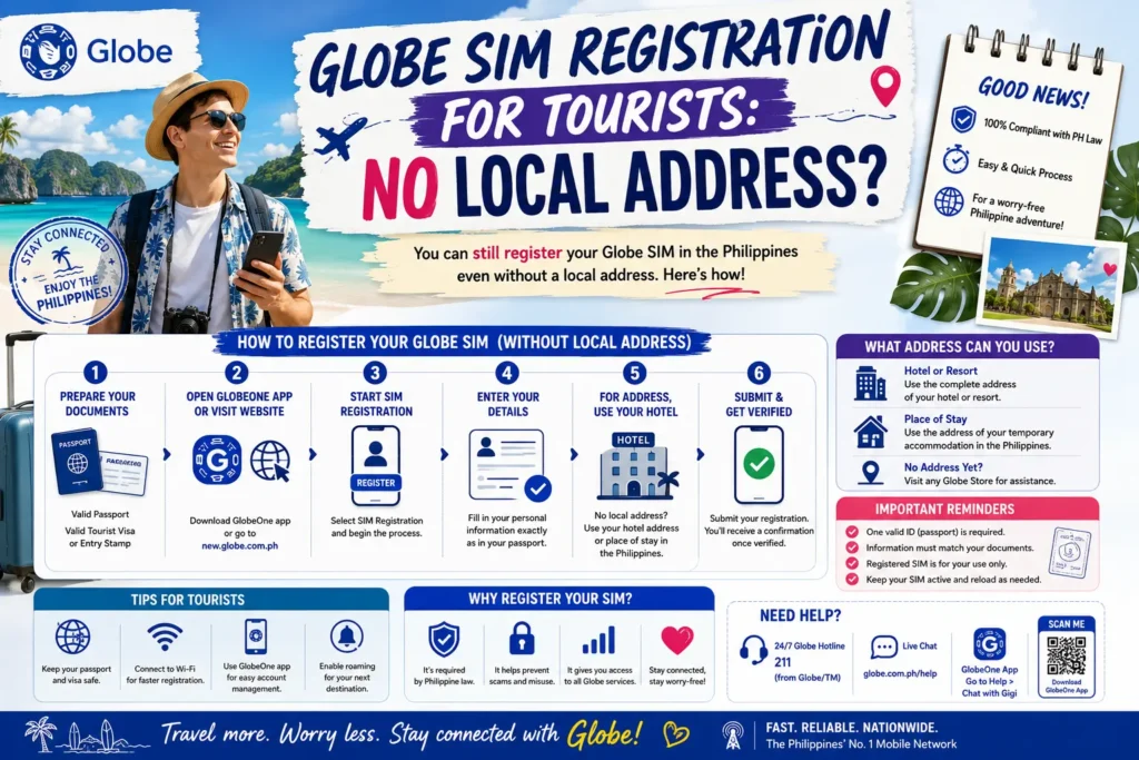 Globe SIM Registration for Tourists: No Local Address?